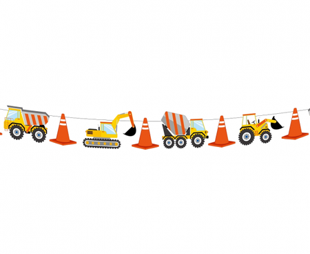 GIRLANDA PAPIEROWA PLAC BUDOWY  DŁUGOŚĆ 360CM