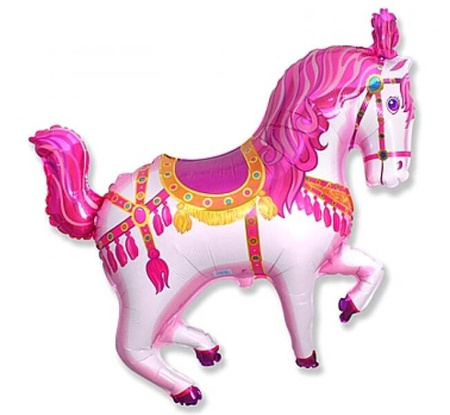 BALON FOLIOWY 14 CALI KOŃ CYRKOWY RÓŻOWY