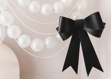 KOKARDA DEKORACYJNA DIY CZARNA 55 X 71 CM