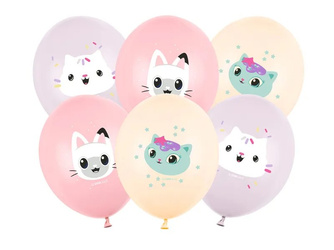 BALONY LATEKSOWE KOCI DOMEK GABI 6 SZT 30 CM