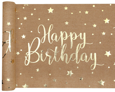BIEŻNIK BAWEŁNIANY URODZINY GWIAZDKI KRAFT 28X300 CM