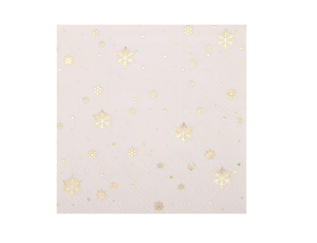 SERWETKI PAPIEROWE ZŁOTE GWIAZDKI KOŚĆ SŁONIOWA 25 CM 20 SZT 