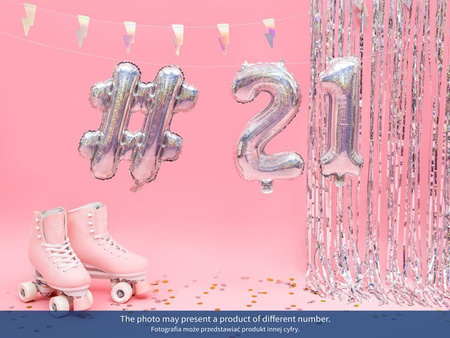 BALON FOLIOWY 35cm, CYFRA 7 HOLOGRAFICZNY