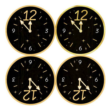 SERWETKI HAPPY NEW YEAR ZEGAR 10SZT.