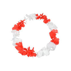 NASZYJNIK Z KWIATÓW BIAŁO-CZERWONE