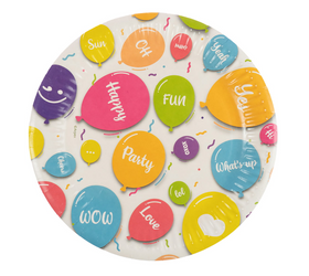 TALERZE PAPIEROWE HAPPY BALLOONS 18 CM 8 SZT