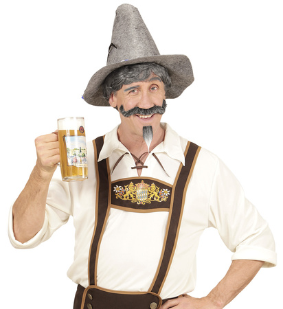 PERUKA BAWARSKA SIWA+WĄS+BRODA