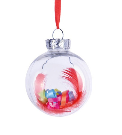 BOMBKA PRZEZROCZYSTA 8 CM DIY ŚWIĘTA