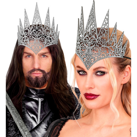 KORONA BROKATOWA SREBRNA