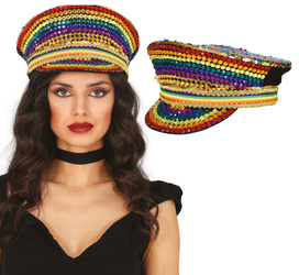 CZAPKA KLUBOWA Z KRYSZTAŁKAMI KOLOROWYMI