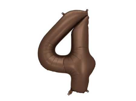 BALON FOLIOWY CYFRA 4 86 CM MOCCA
