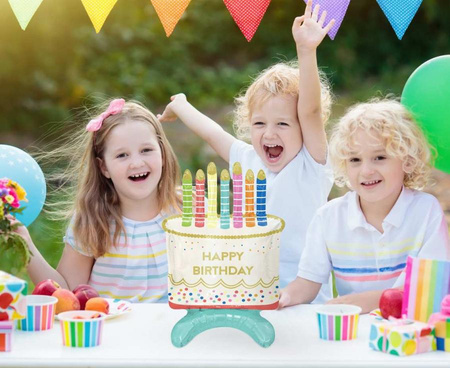 BALON FOLIOWY TORT HAPPY BIRTHDAY, 33X48X24 CM 