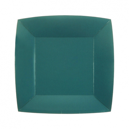 TALERZYKI KWADRATOWE BUTELKOWA ZIELEŃ 18 X 18 CM