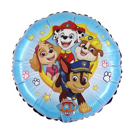 BALON FOLIOWY OKRĄGŁY PSI PATROL 45 CM NIEBIESKI 