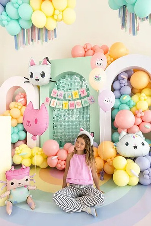 BANER URODZINOWY KOCI DOMEK GABI 180 X 50 CM 