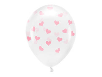 BALONY ECO 33 CM SERCA RÓŻ 6 SZT.