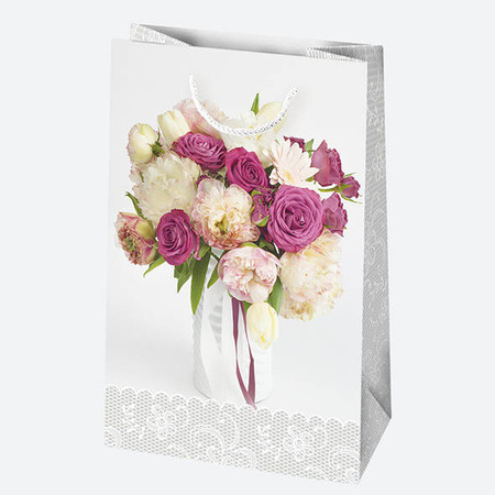 TOREBKA PREZENTOWA RÓŻE 16X24X7 CM