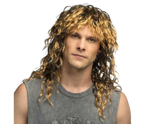 PERUKA KRĘCONE BRĄZOWE LOKI ROCKMAN