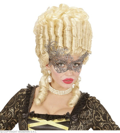 MASKA KORONKA AŻUROWA SREBRNA