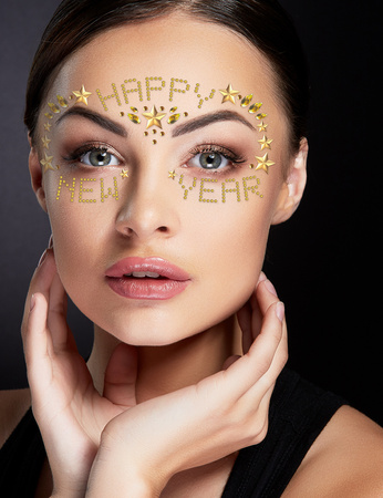 SAMOPRZYLEPNA BIŻUTERIA NA TWARZ "HAPPY NEW YEAR"