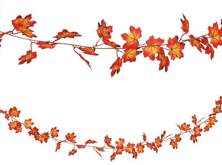 GIRLANDA JESIENNA POMARAŃCZOWE LIŚCIE 190 CM