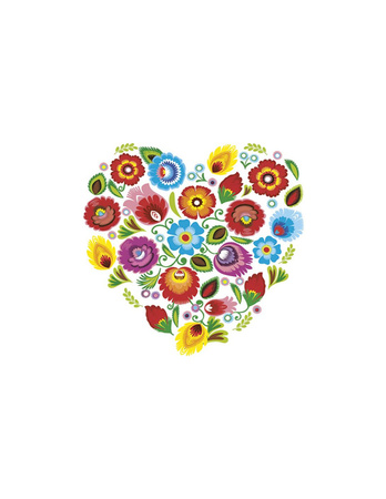 SERWETKI PAPIEROWE FOLK KWIATY SERCE 33 CM 20 SZT URODZINY