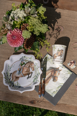 SERWETKI PAPIEROWE KONIE DŻOKEJ 25X25 CM 20 SZT