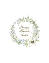 SERWETKI PAPIEROWE KOMUNIA EUKALIPTUS Z LILIĄ 33 CM 20 SZT