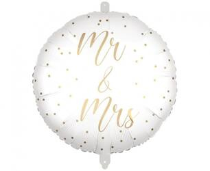 BALON FOLIOWY 18 CALI 46 CM OKRĄGŁY ON I ONA ŚLUB