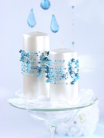 GIRLANDA PERŁOWA TURKUSOWA