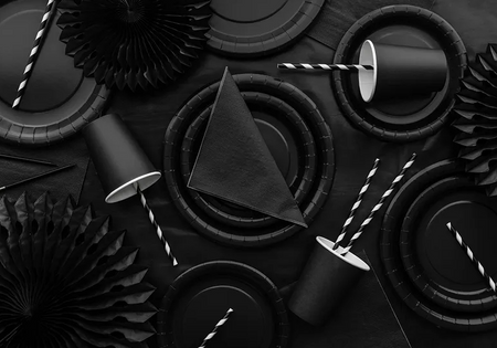 ZESTAW TALERZYKI+KUBECZKI CZARNE