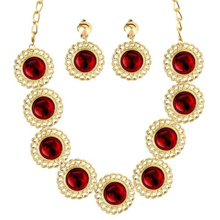 ZESTAW BIŻUTERII Z CZERWONYM OCZKIEM