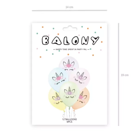 BALONY JEDNOROŻEC 6 SZT