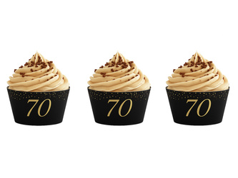 PAPILOTKI NA BABECZKI SPARKLING 70 URODZINY 6 SZT