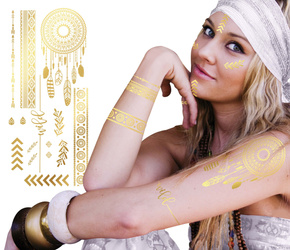 HIPPIE GOLD TATTOO, 14X30 CMS