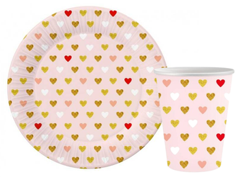 ZESTAW SERDUSZKA XOXO TALERZYKI+KUBECZKI