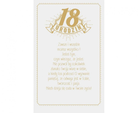 Kartka okolicznościowa 18 Urodziny, Skrzynia 13x20,5 cm urodzinowa