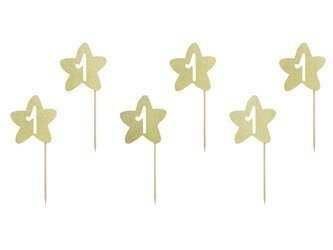 DEKORACJE DO MUFFINEK 1ST BIRTHDAY 6 szt.