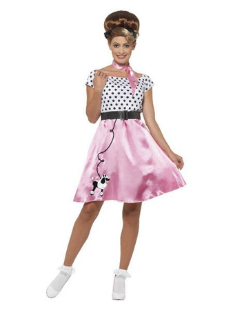 STRÓJ SUKIENKA ROCK'N'ROLL RÓŻOWA '50