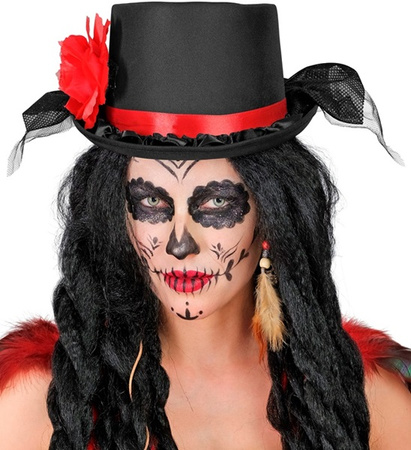 CYLINDER CZARNY CZERWONA RÓŻA