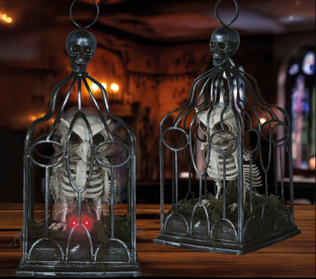 SOWA SZKIELET W KLATCE HALLOWEEN