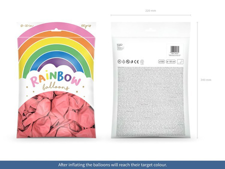 BALONY RAINBOW 30 CM PASTEL RÓŻOWY, 100 SZT.