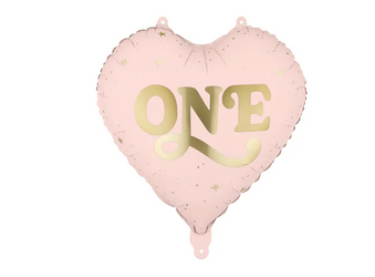 BALON FOLIOWY SERCE ONE 45 CM JASNY RÓŻOWY ROCZEK