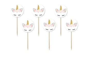 PIKERY NA TORT PIĘKNY JEDNOROŻEC 6 SZT