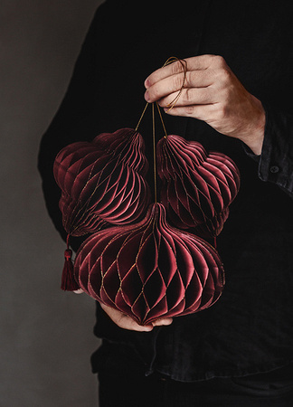 BOMBKA PAPIEROWA LATARNIA BORDO 12x15cm