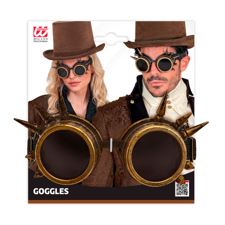 OKULARY GOGLE STEAMPUNK POSTARZAŁE ZŁOTO