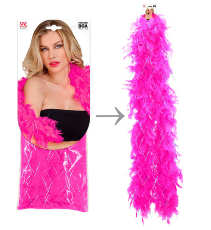 BOA Z PIÓR CIEMNY RÓŻ POŁYSK 180 CM 50 G 