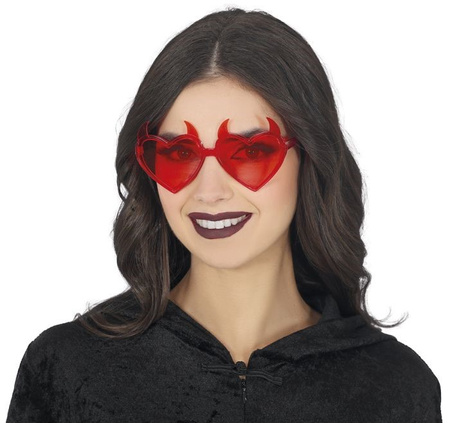 OKULARY SERCA Z ROGAMI CZERWONE