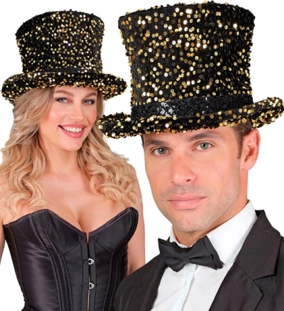 CYLINDER CEKINOWY ZŁOTY