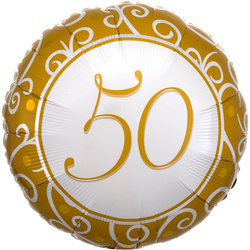 BALON FOLIOWY ZŁOTE GODY 50 LAT 43CM